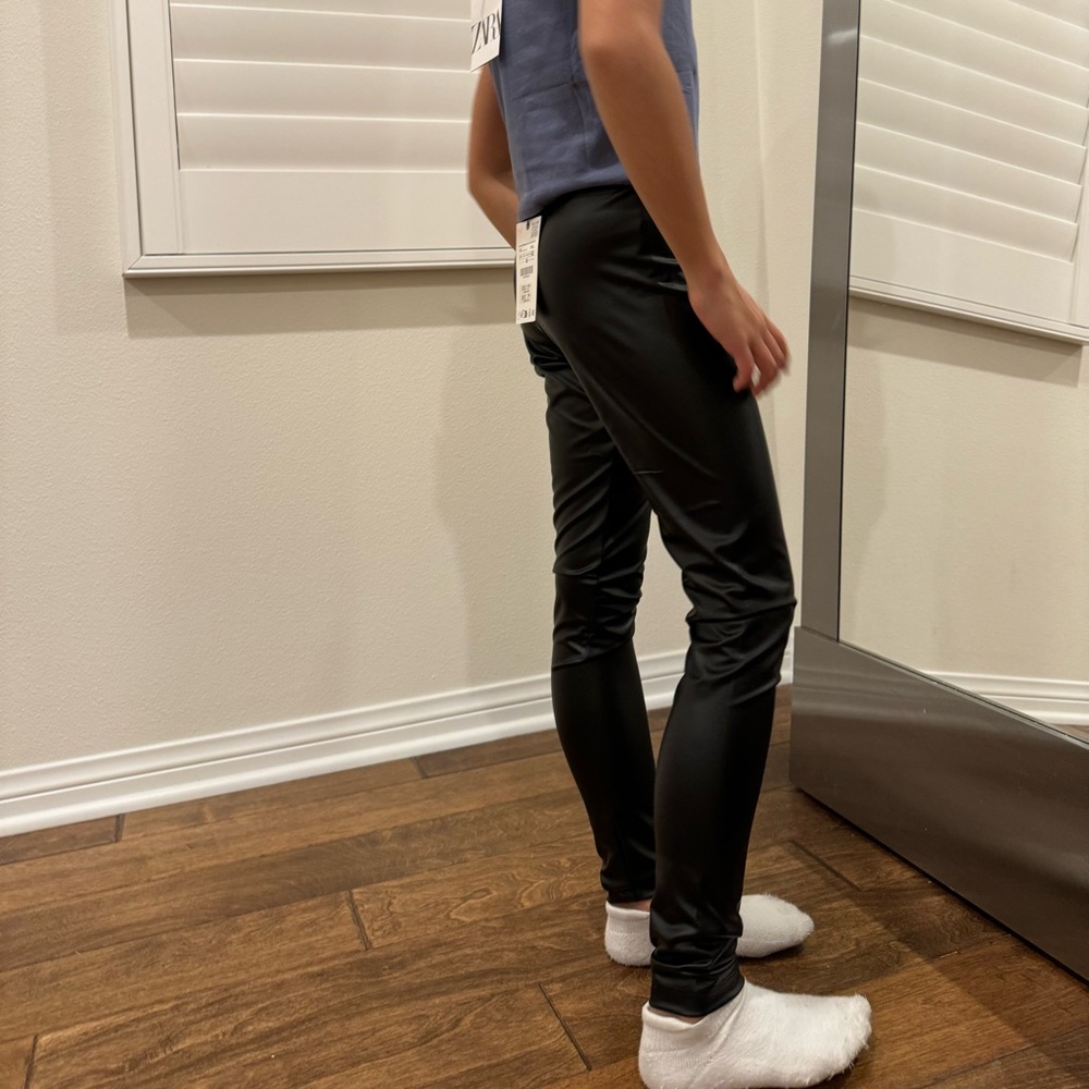 NWT ZARA FAUX LEATHER LEGGINGS SIZE 10